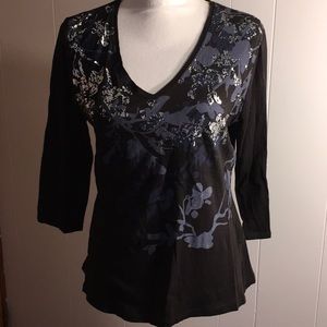 Tahari Black Top Size Large